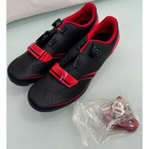 Lingque Bicycling Cycling Shoes Men Size 12 Bike Sneakers Red Black New NWT